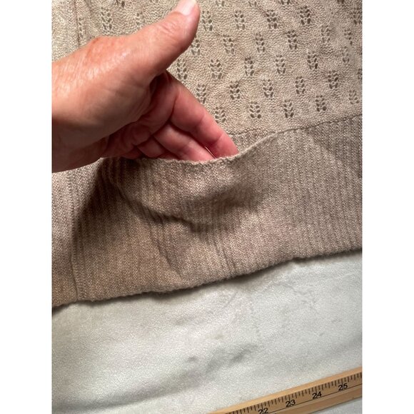 Qi Cashmere Womens Open Front Cardigan XS/S Beige Lightweight - Picture 10 of 10